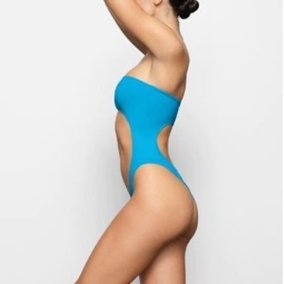 NWT SKIMS Monokini Swimsuit Turquoise Blue Size XL - Picture 4 of 10
